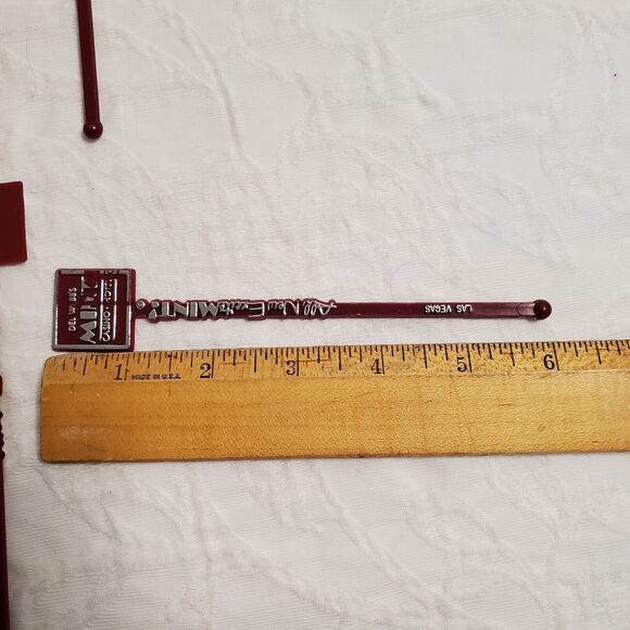 Vintage Las Vegas Mint Cocktail Swizzle Stir Sticks Set 12 Del Webbs Casino New - Picture 10 of 10